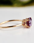 Color Change Sapphire Ring 14K Gold, East West Oval Lab Grown Sapphire Ring, Purple Sapphire Engagement Ring, Alternative Bridal Ring