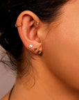 LA with Heart Logo Flat Back Earrings 14k Solid Gold (SINGLE) - Melt'm Jewelry