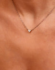 Triangle Moissanite Necklace in 14k Solid White Gold - Melt'm Jewelry