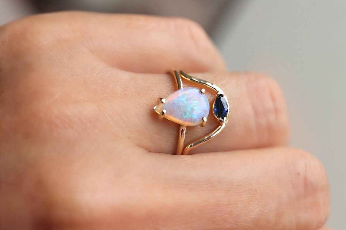 Marquise Sapphire Engagement Ring - Melt'm Jewelry