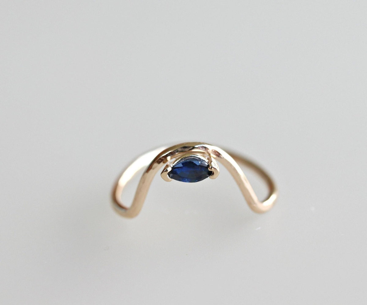 Marquise Sapphire Engagement Ring - Melt'm Jewelry