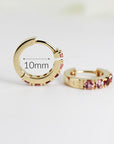Pink Tourmaline Hoop Earrings 14k Gold - Melt'm Jewelry
