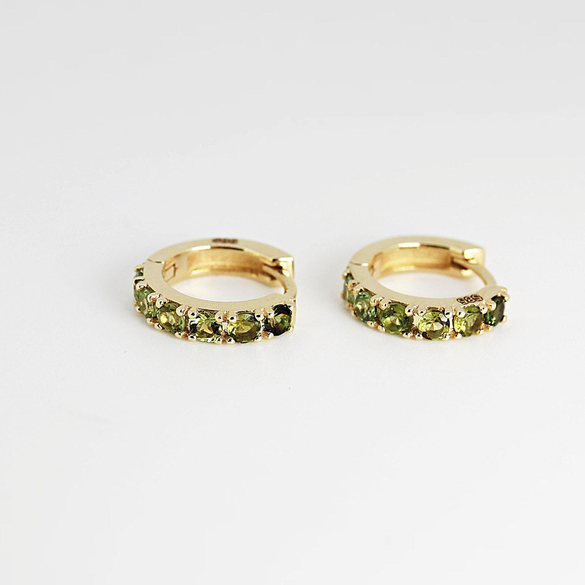 Pink Tourmaline Hoop Earrings 14k Gold - Melt'm Jewelry