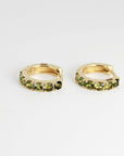 Pink Tourmaline Hoop Earrings 14k Gold - Melt'm Jewelry