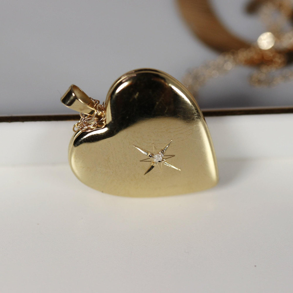 North Star Heart Locket Necklace 14k Gold Filled - Melt'm Jewelry
