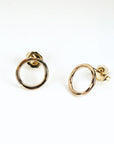 10mm Hammered Circle Stud Earrings, Gold Filled or Sterling Silver Studs - Melt'm Jewelry