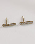 Diamond Bar Earrings in 14k Gold (SINGLE or PAIR) - Melt'm Jewelry