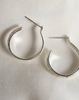 Small Sterling Silver Hoops Earrings, 3/4 Inch Patterned Silver Hoop Earrings - Melt'm Jewelry