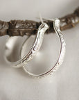 Small Sterling Silver Hoops Earrings, 3/4 Inch Patterned Silver Hoop Earrings - Melt'm Jewelry