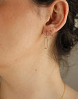 14k Gold Geometric Diamond Dangle Earrings - Melt'm Jewelry