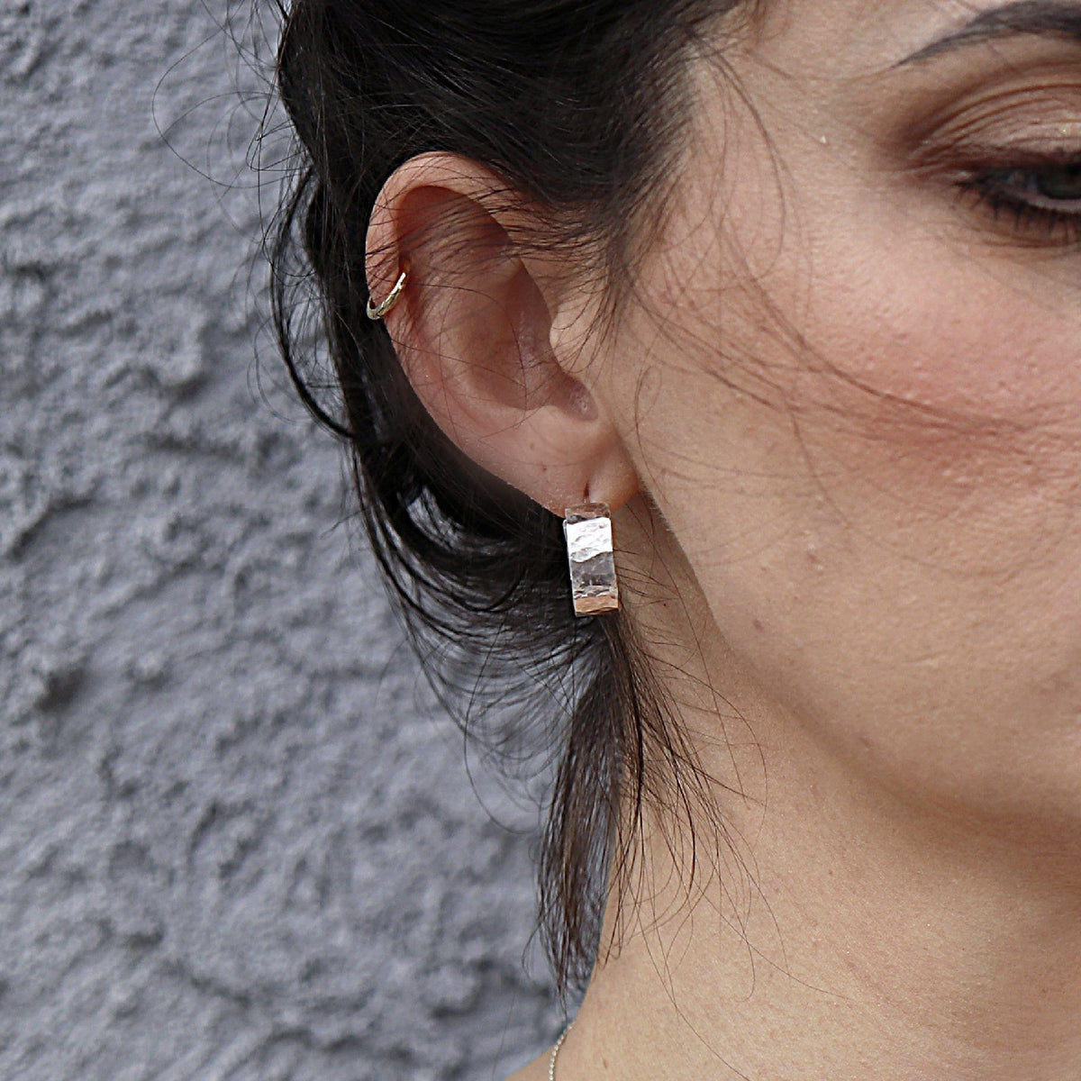 Chunky Gold Hoops, Hammered Gold Thick Hoop Earrings - Melt'm Jewelry