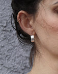 Chunky Gold Hoops, Hammered Gold Thick Hoop Earrings - Melt'm Jewelry