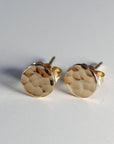 Gold Filled Hammered Disc Stud Earrings - Melt'm Jewelry
