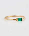 Minimalist Baguette Emerald Ring 14k Gold - Melt'm Jewelry