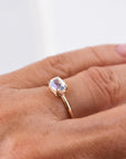 One of a Kind Rainbow Moonstone Ring, 14K Solid Gold, Faceted Cushion Cut Moonstone Ring, Unique Gemstone Ring