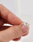 One of a Kind Rainbow Moonstone Ring, 14K Solid Gold, Faceted Cushion Cut Moonstone Ring, Unique Gemstone Ring