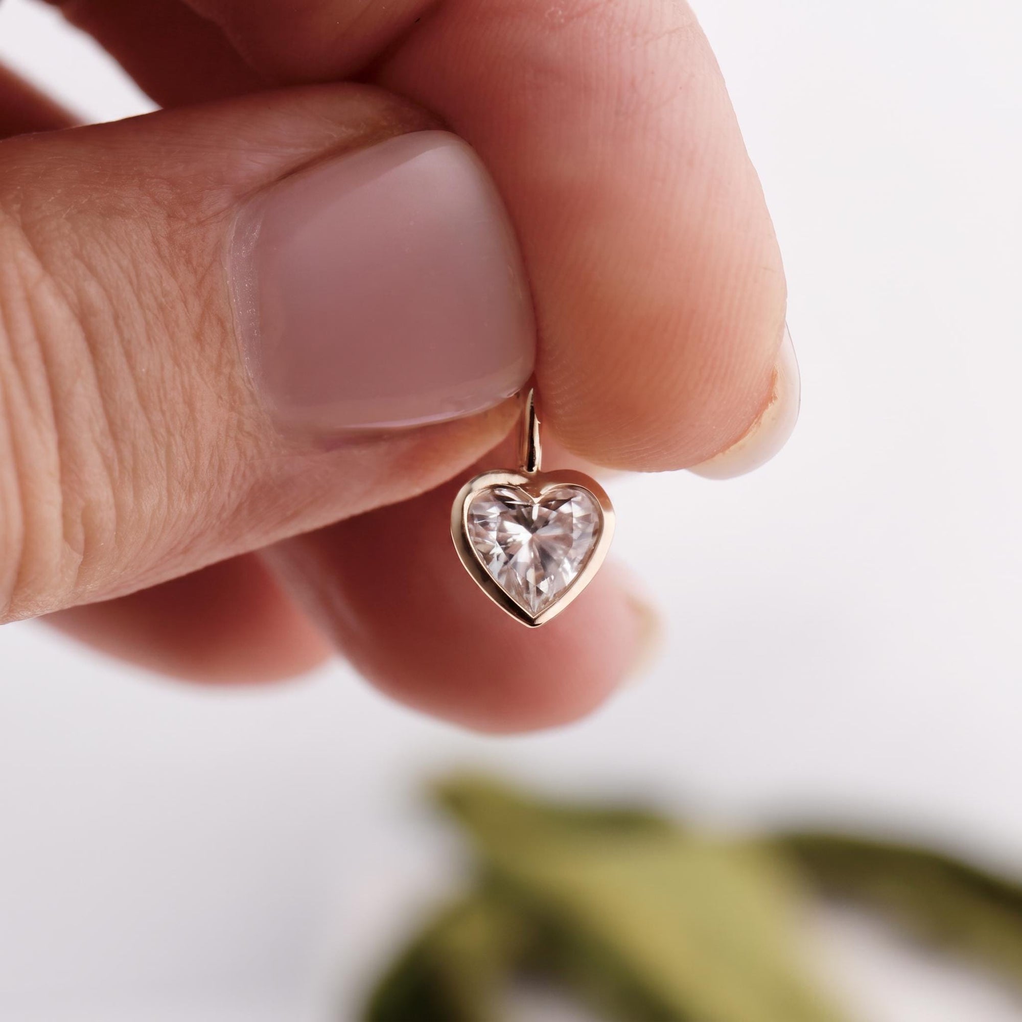 Lab Grown Diamond Heart Pendant, 14K Solid Gold Bezel Set Heart Necklace, 0.69 Carat Diamond, Handmade Fine Jewelry