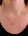 Lab Grown Diamond Heart Pendant, 14K Solid Gold Bezel Set Heart Necklace, 0.69 Carat Diamond, Handmade Fine Jewelry