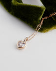 Lab Grown Diamond Heart Pendant, 14K Solid Gold Bezel Set Heart Necklace, 0.69 Carat Diamond, Handmade Fine Jewelry