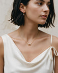 10K Solid Gold Diamond Rainbow Necklace, Lab Grown Diamond Pendant, Dainty Gold Necklace, Adjustable 16-20", Gift for Her