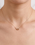 10K Solid Gold Diamond Rainbow Necklace, Lab Grown Diamond Pendant, Dainty Gold Necklace, Adjustable 16-20", Gift for Her