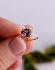 Color Change Sapphire Ring 14K Gold, East West Oval Lab Grown Sapphire Ring, Purple Sapphire Engagement Ring, Alternative Bridal Ring