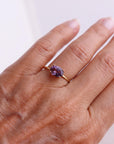 Color Change Sapphire Ring 14K Gold, East West Oval Lab Grown Sapphire Ring, Purple Sapphire Engagement Ring, Alternative Bridal Ring