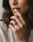 Color Change Sapphire Ring 14K Gold, East West Oval Lab Grown Sapphire Ring, Purple Sapphire Engagement Ring, Alternative Bridal Ring