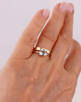 Cushion Cut Aquamarine Ring 14k Gold, Floral Basket Setting Ring