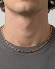 Elongated Thick Rectangle Chain Necklace - Melt'm Jewelry