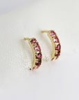 Pink Tourmaline Hoop Earrings 14k Gold - Melt'm Jewelry