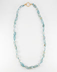 Moss Aquamarine Nugget Necklace, Gemstone Beads on Hand Knotted Silk Cord - Melt'm Jewelry