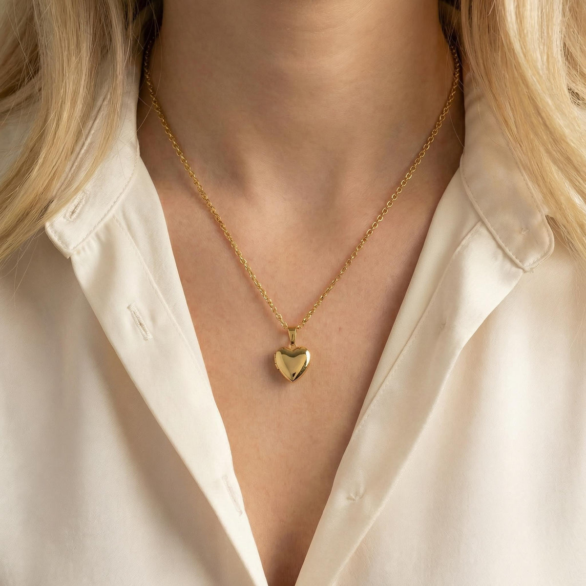 14k Gold Filled Heart Locket Necklace, Memorial Gift - Melt'm Jewelry