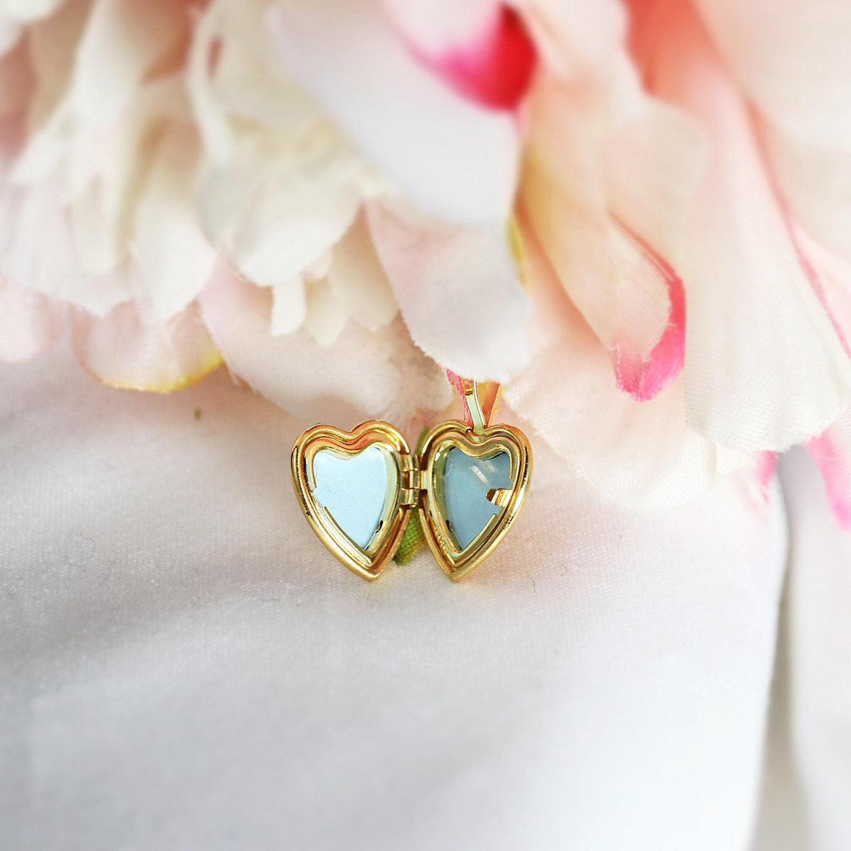 14k Gold Filled Heart Locket Necklace, Memorial Gift - Melt'm Jewelry