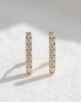Diamond Bar Earrings in 14k Gold (SINGLE or PAIR) - Melt'm Jewelry