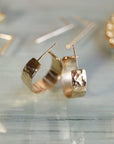Chunky Gold Hoops, Hammered Gold Thick Hoop Earrings - Melt'm Jewelry