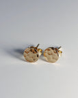 Gold Filled Hammered Disc Stud Earrings - Melt'm Jewelry