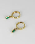 Emerald Earrings 14k Solid Gold - Melt'm Jewelry