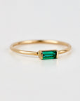 Minimalist Baguette Emerald Ring 14k Gold - Melt'm Jewelry