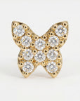 CZ Butterfly Flat Back Earrings 14k Solid Gold (single or pair) - Melt'm Jewelry