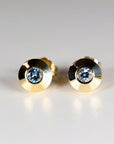 Aquamarine Dome Earrings - Melt'm Jewelry
