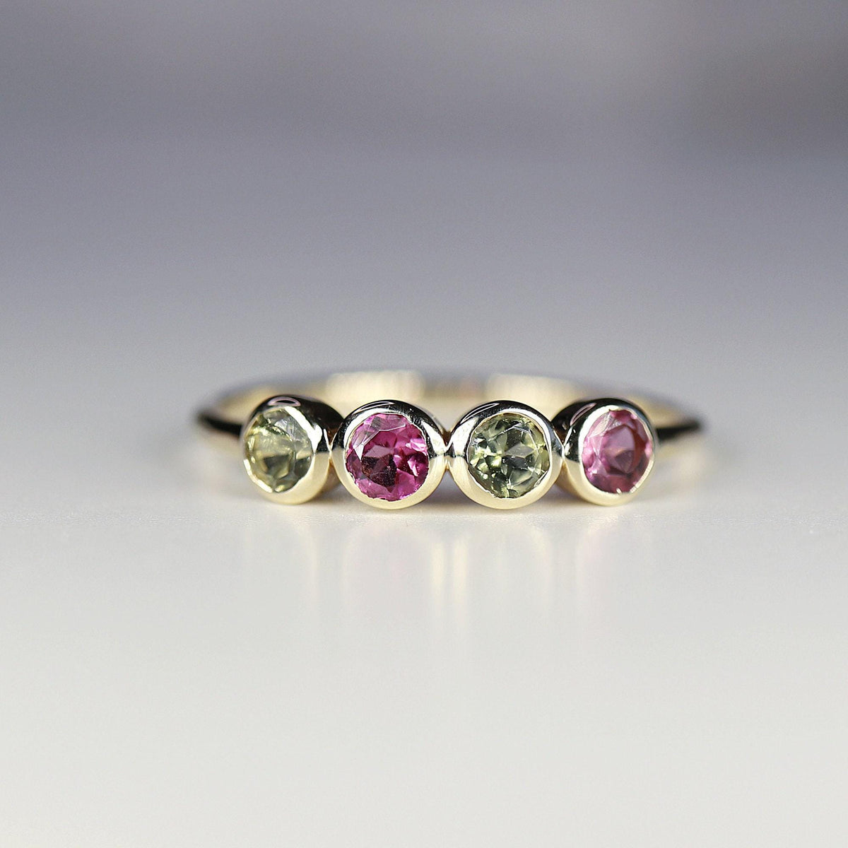 Pink and Green Tourmaline Ring - Melt'm Jewelry