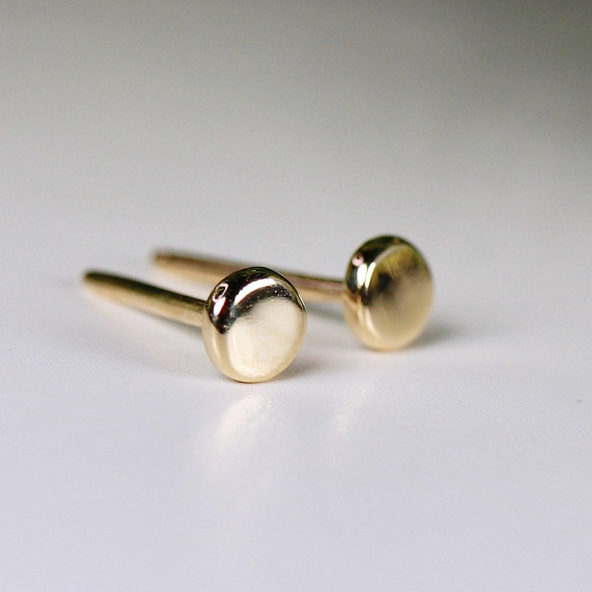 14k Yellow Gold Round Earrings (SINGLE or PAIR) - Melt'm Jewelry
