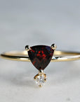 Diamond & Garnet Ring 14k Gold - Melt'm Jewelry