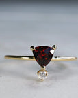 Diamond & Garnet Ring 14k Gold - Melt'm Jewelry