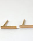 14k Solid Gold Bar Dainty Studs - Melt'm Jewelry