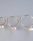Pearl Hoop Earrings, Rose Gold Bridal Jewelry, Gold Filled Hoops - Melt'm Jewelry