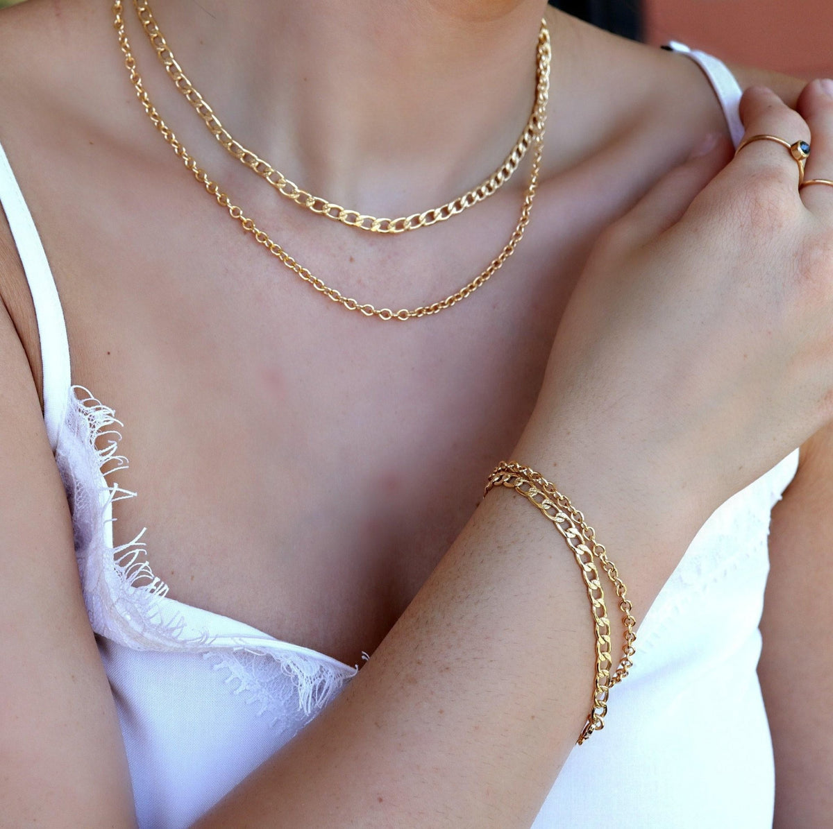 Thick Curb Chain Bracelet, Gold Filled or Sterling Silver - Melt'm Jewelry