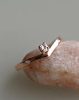 14k Gold Chevron Diamond Wedding Band Ring - Melt'm Jewelry