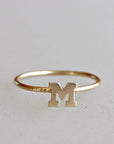 14k Gold Initial Ring - Melt'm Jewelry